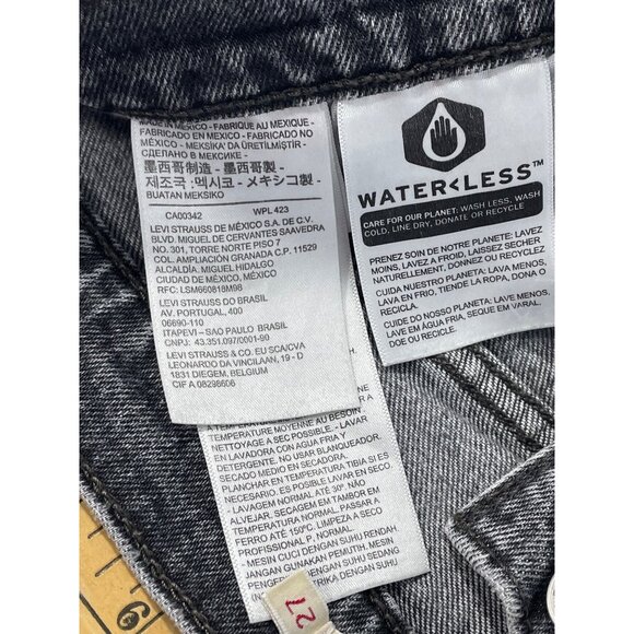 Levis Wedgie Straight Jean Size 27 Button Fly High Waist Black Wash Cotton Retro - Picture 8 of 11